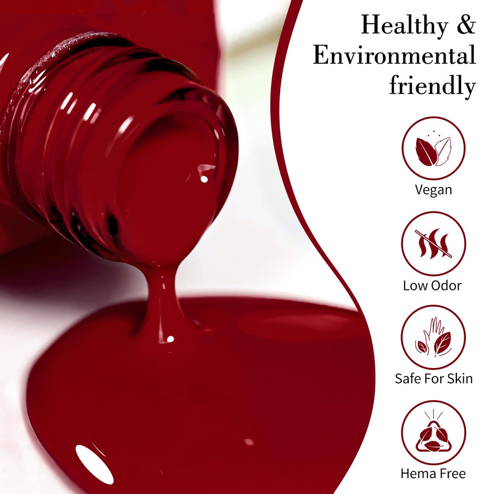 CANNI esmalte gel rojo brillo intenso para uñas con impacto visual.