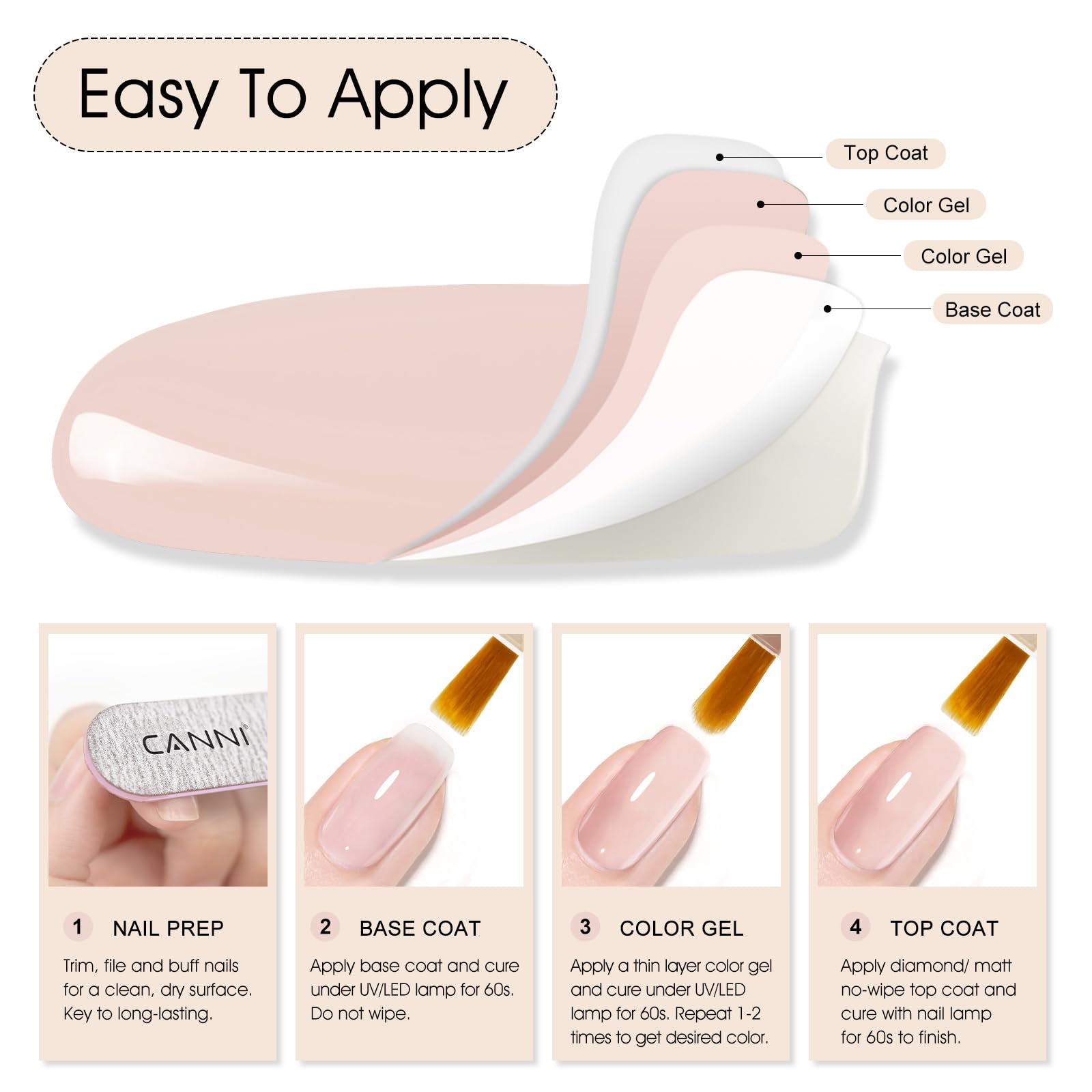 CANNI Esmalte gel para uso doméstico o profesional
