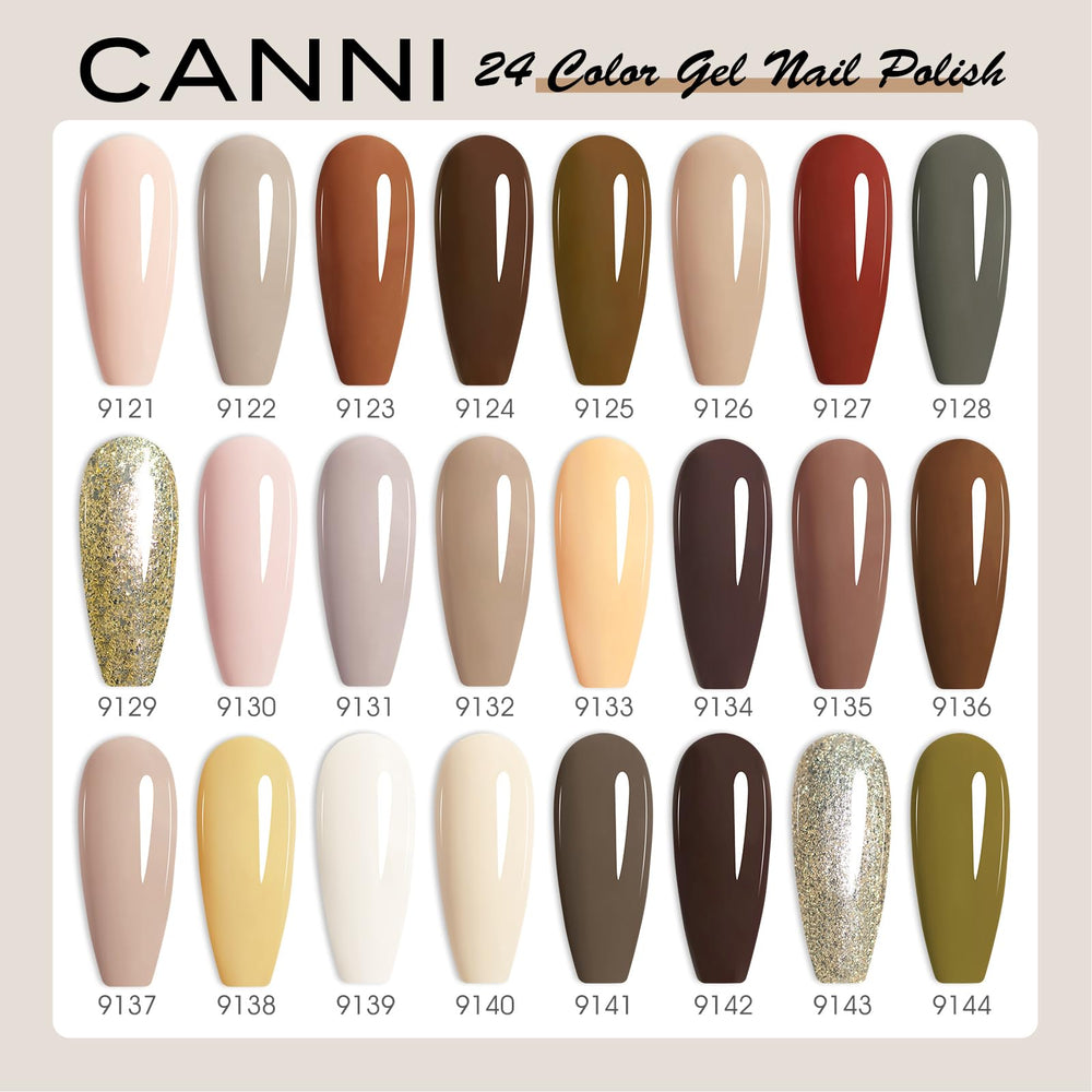 Esmalte gel marrón de CANNI para acabado cálido y suave.