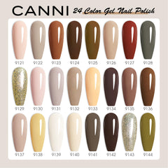 Esmalte gel marrón de CANNI para acabado cálido y suave.