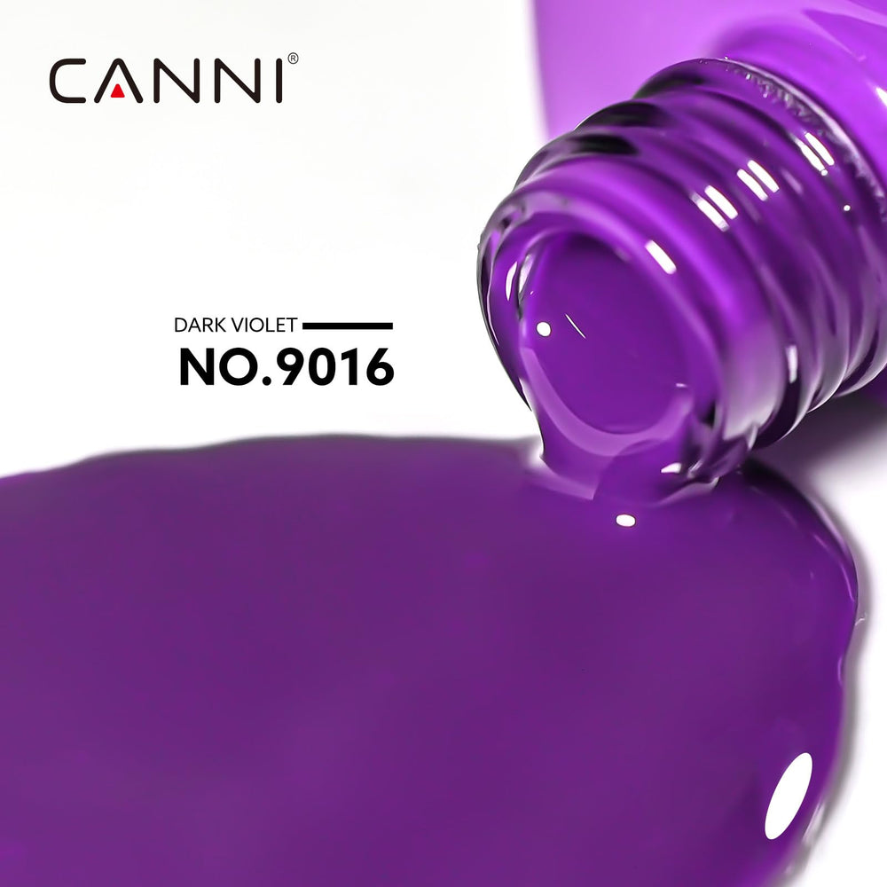 CANNI gel morado con pigmentación alta para cobertura uniforme en pocas capas.