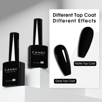 CANNI Esmalte gel negro cuida las uñas con fórmula sin olores fuertes