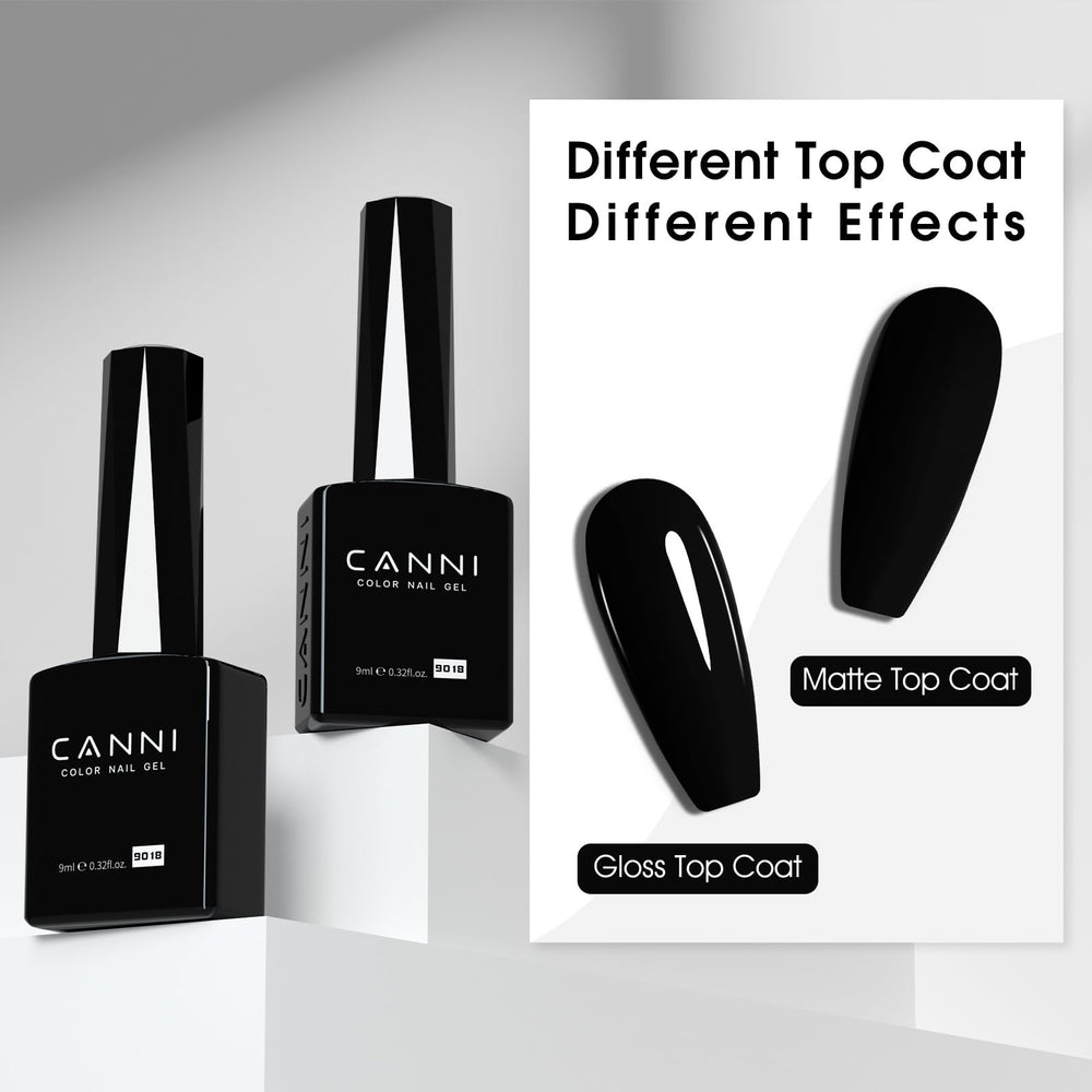 CANNI Esmalte gel negro cuida las uñas con fórmula sin olores fuertes