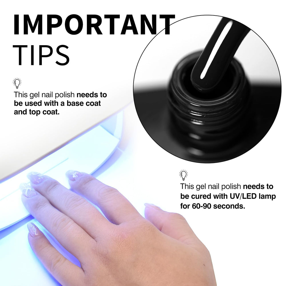 CANNI Esmalte gel negro para manicura en casa, ideal para diario