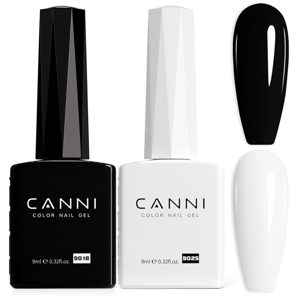 CANNI esmalte gel negro para uñas con acabado suave y duradero