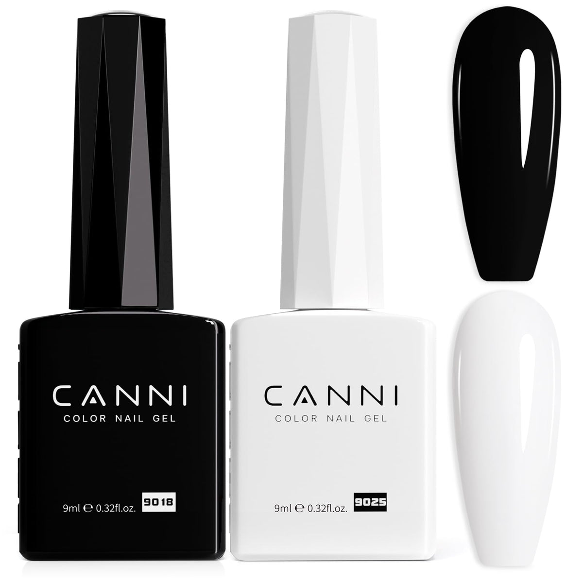 CANNI esmalte gel negro para uñas con acabado suave y duradero