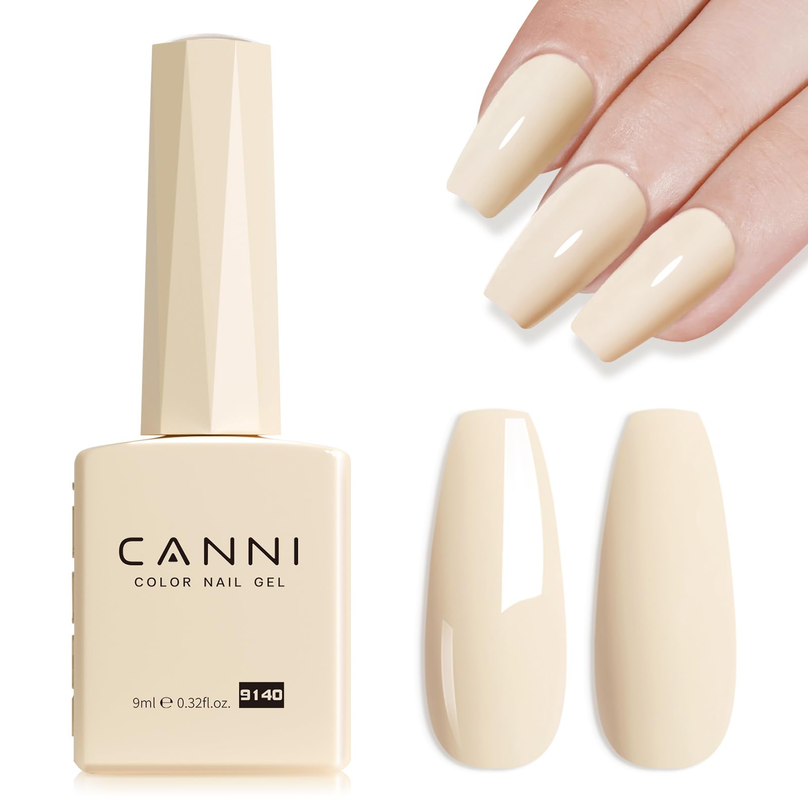 CANNI Esmalte Gel Nude Color en botella primer plano para acabado suave.