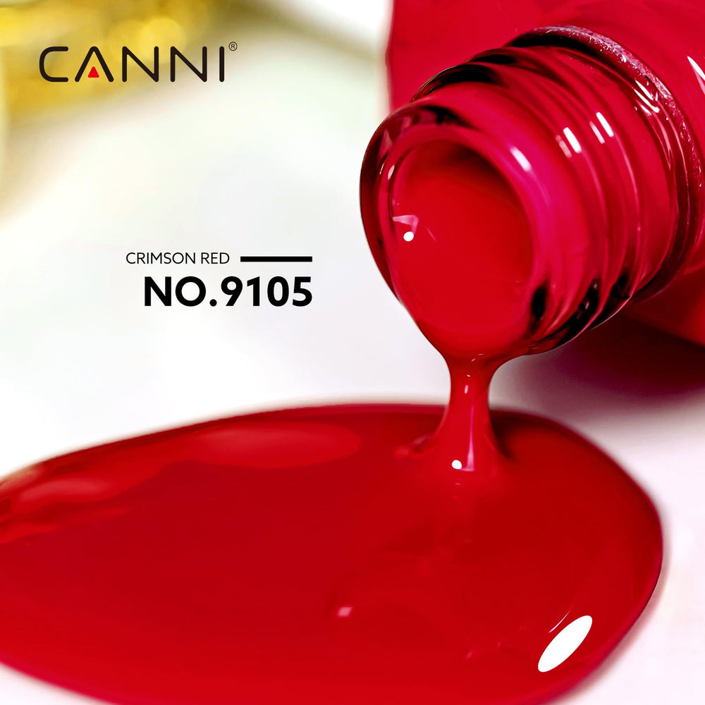 Aplicación suave de gel rojo CANNI para manicura rápida.