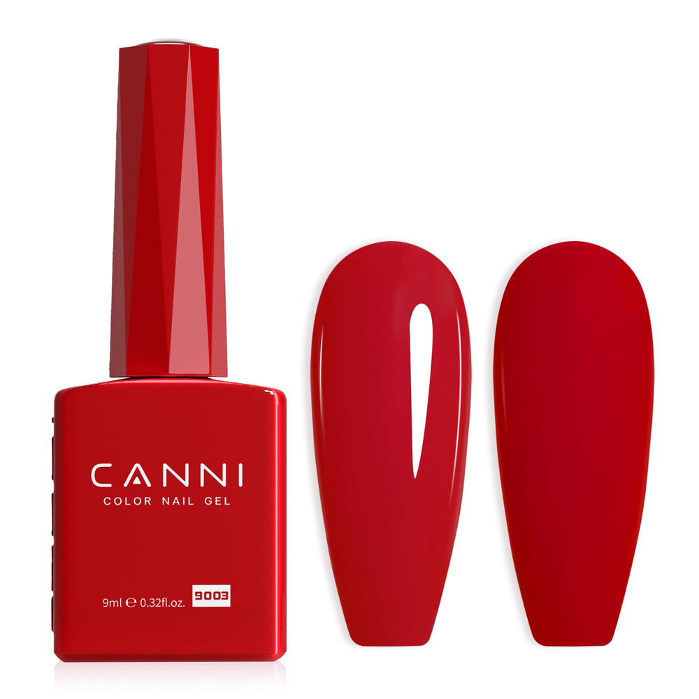 CANNI Esmalte gel rojo brillante en botella para color preciso.