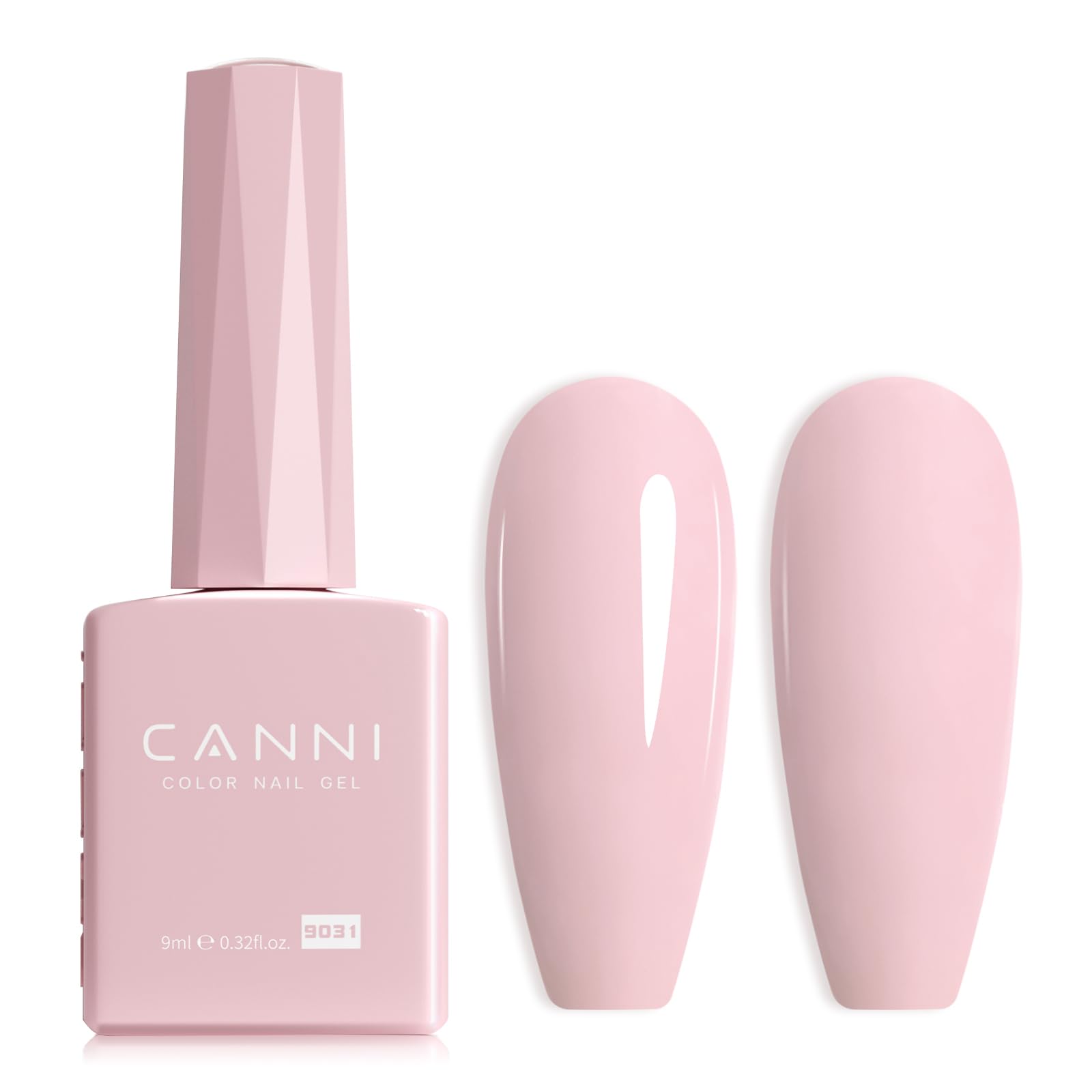 CANNI esmalte gel rosa claro en botella de color para vista exacta del tono