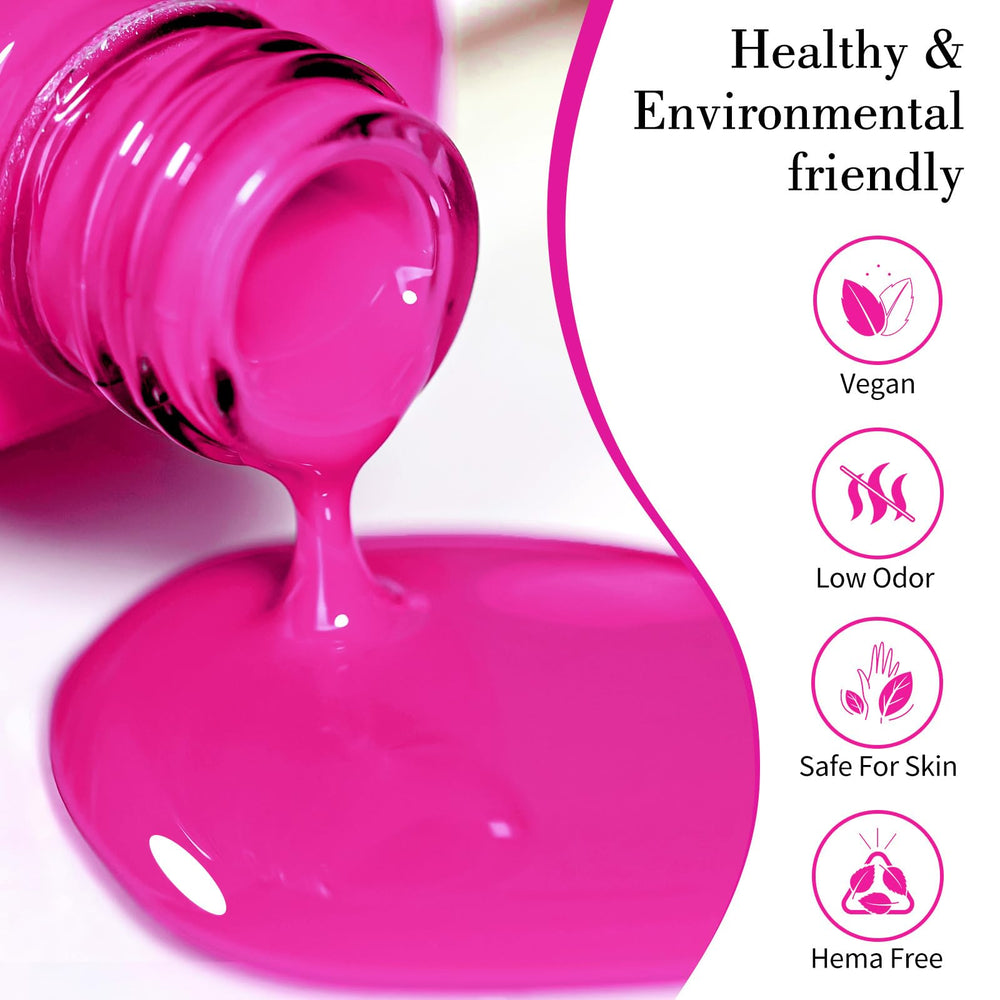 CANNI esmalte gel rosa fucsia permite aplicación suave y uniforme.