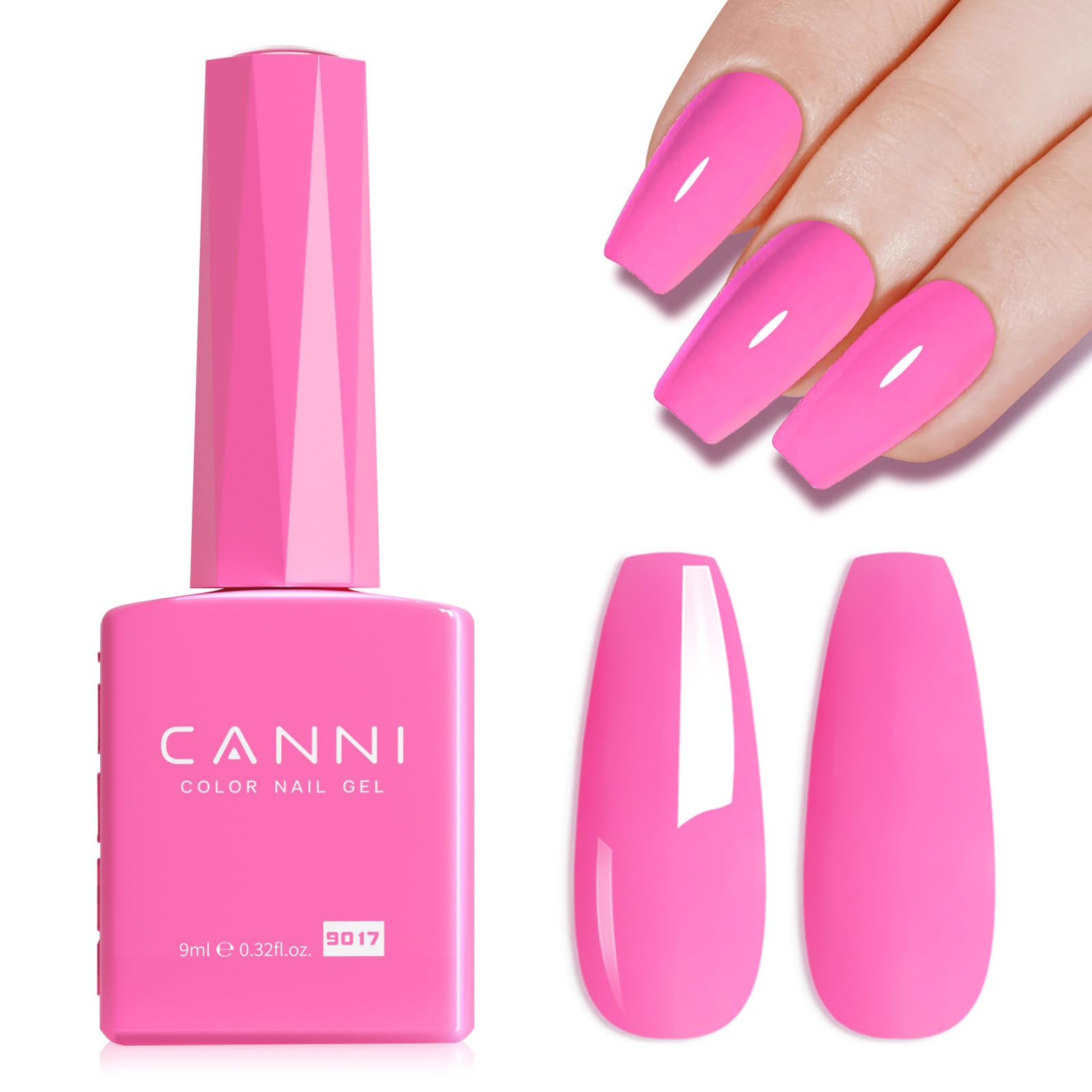 CANNI esmalte gel rosa intenso botella de 9 ml con color vibrante