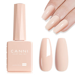 CANNI esmalte gel rosa translúcido, vista de botella para tono natural.