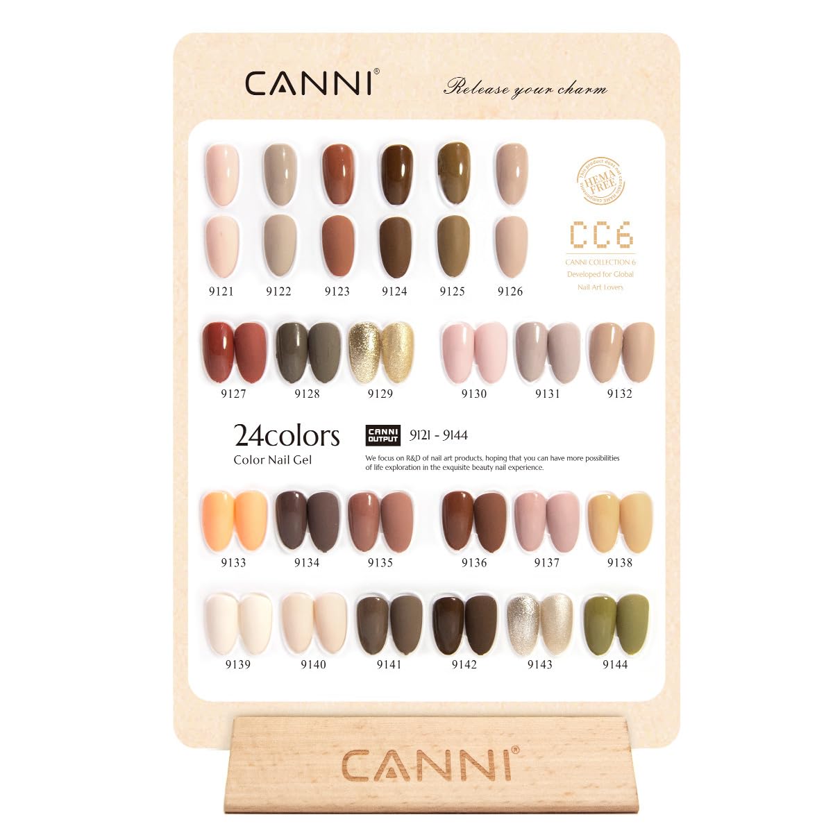 Esmalte gel tono carne de CANNI para uñas naturales y elegantes.