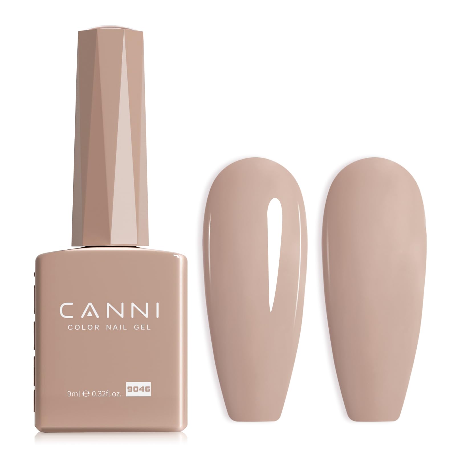 Esmalte gel CANNI tono natural, se ve el color con precisión en la botella.