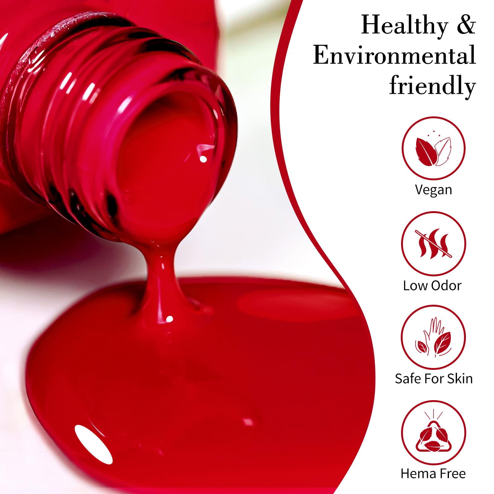 CANNI gel rojo para uñas, ideal para uso en casa con efecto salón.