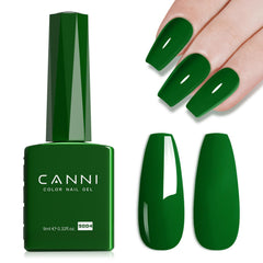 CANNI gel esmeralda en bote con color intenso para uñas duraderas.