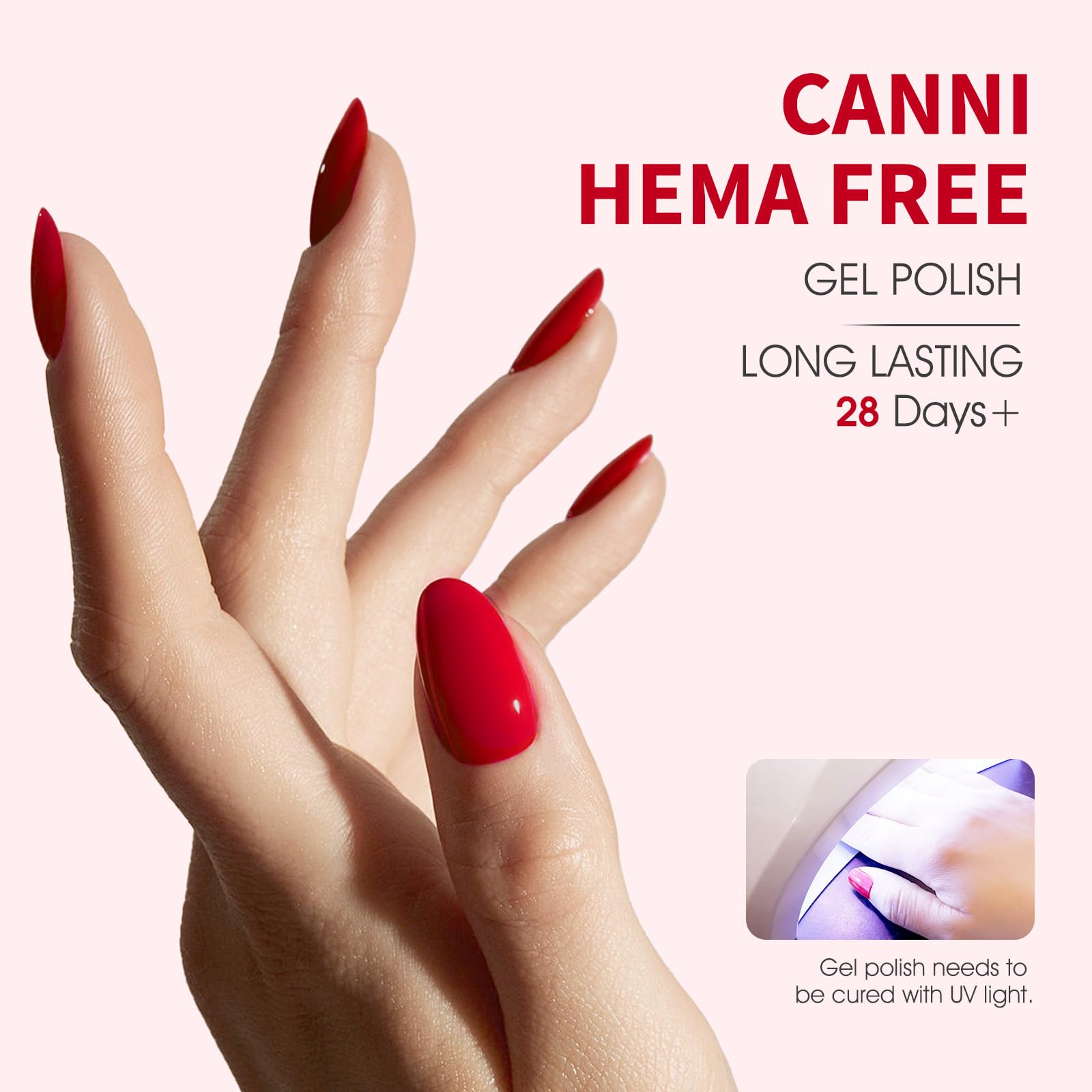 CANNI Gel de alto pigmento rojo para cobertura uniforme.