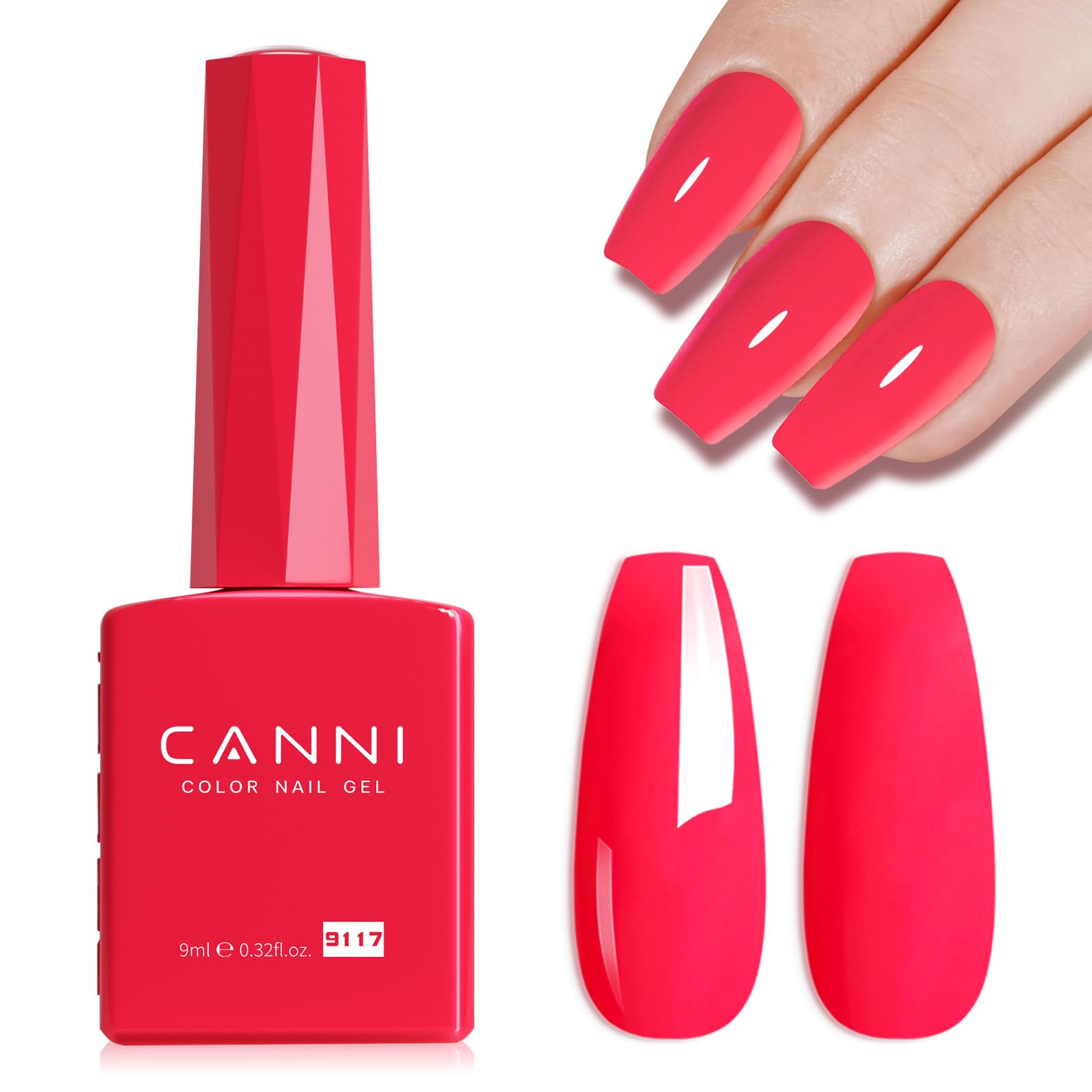 CANNI Rosa Fucsia Gel UV, color vivo para manicura en casa.