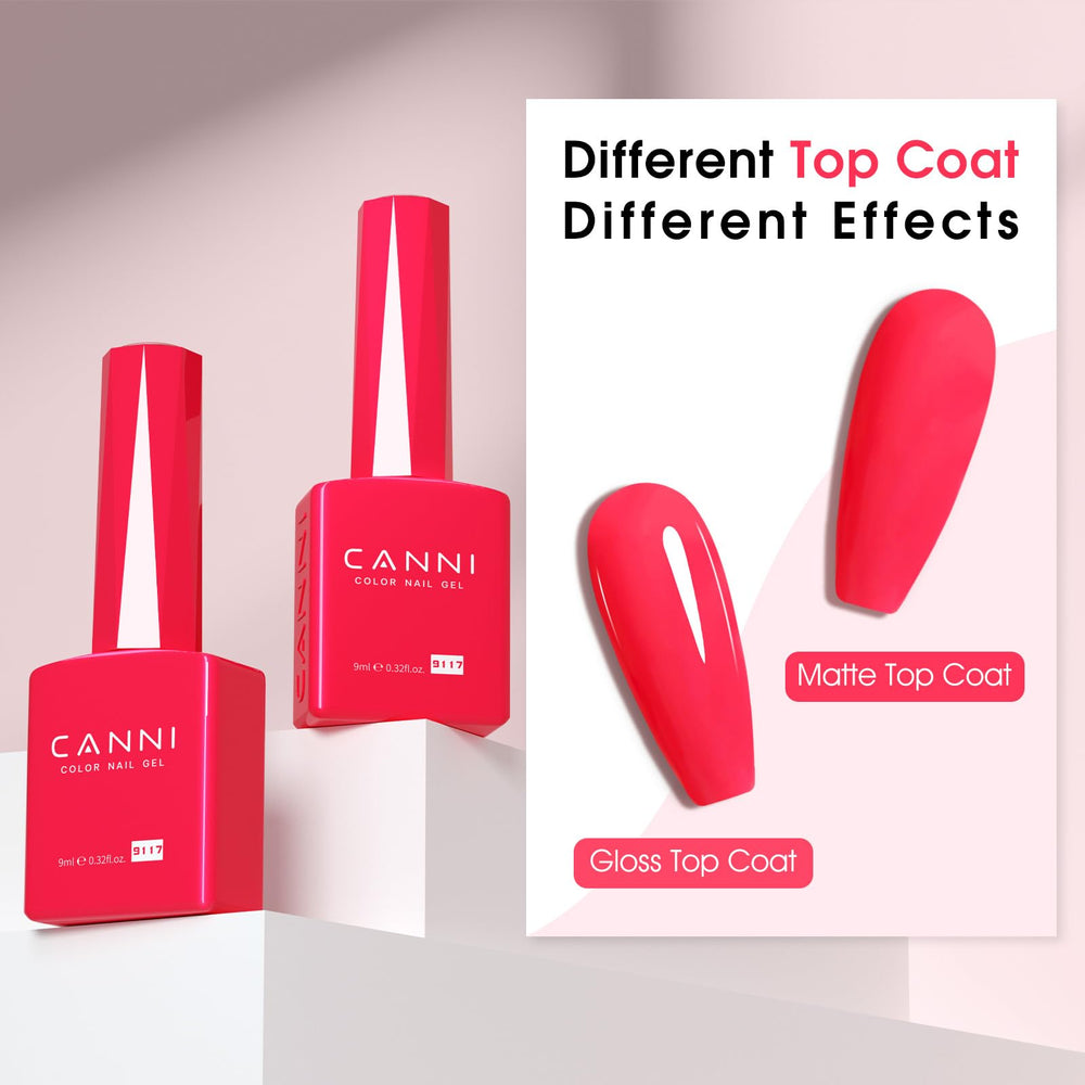 CANNI Rosa Fucsia Gel UV, envase compacto para almacenamiento práctico.