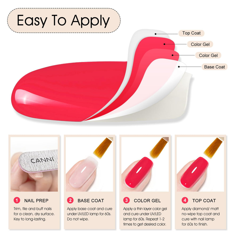 CANNI Rosa Fucsia Gel UV, manicura casera para ocasiones especiales.