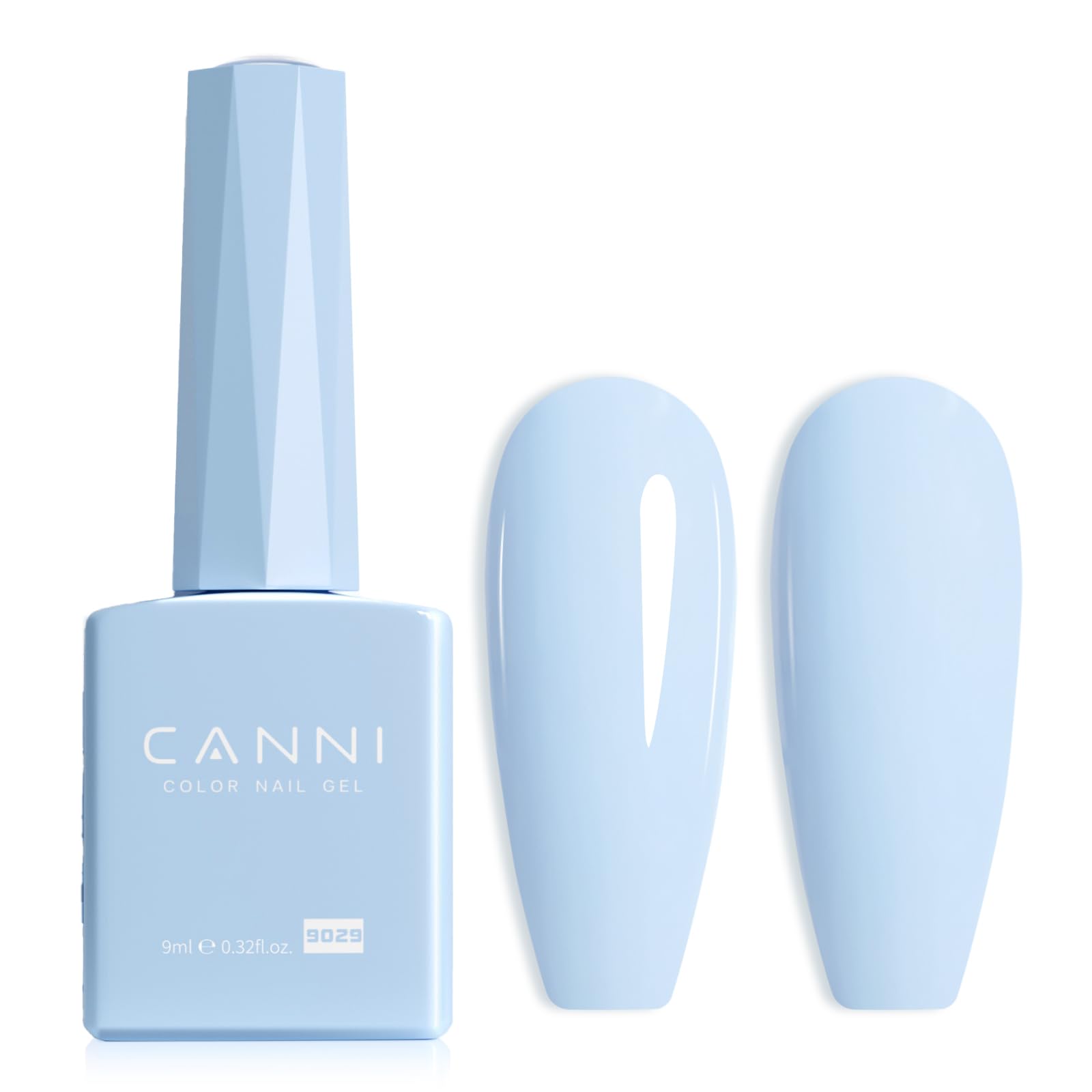 CANNI gel uñas: botella azul claro para ver el color con precisión.