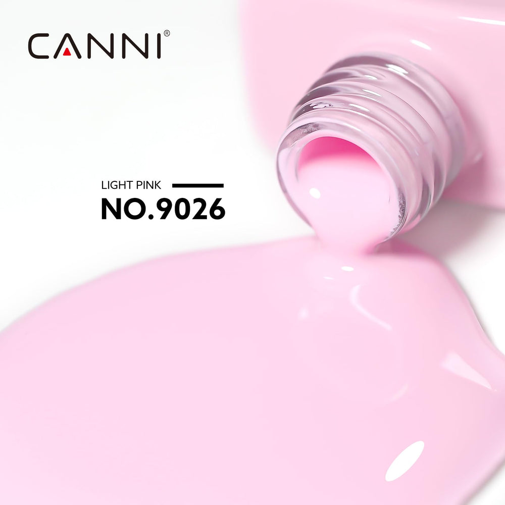 CANNI Laca Gel Rosa Claro, pigmentación alta para cobertura uniforme.