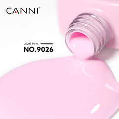 CANNI Laca Gel Rosa Claro, pigmentación alta para cobertura uniforme.