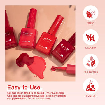 Laca gel CANNI con aplicación suave para uñas lisas.
