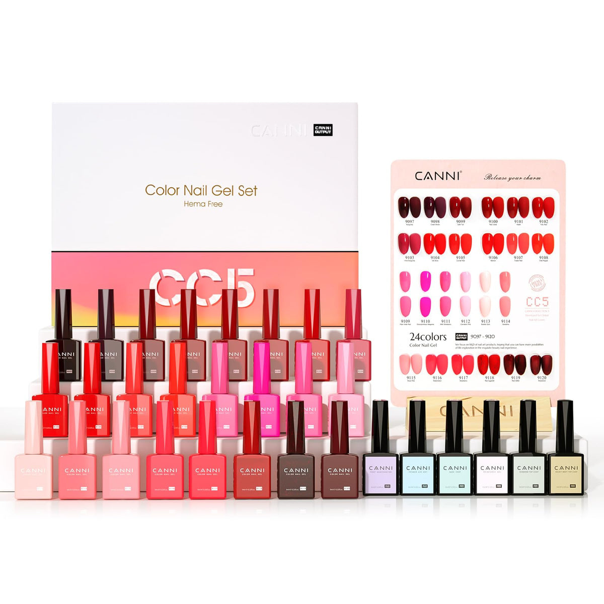 Laca gel CANNI conjunto de 30 piezas para manicura profesional en casa.