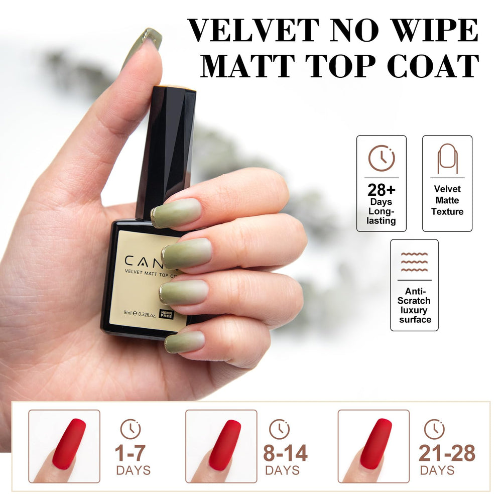 CANNI Matte Top Gel muestra acabado mate perfecto para uñas modernas