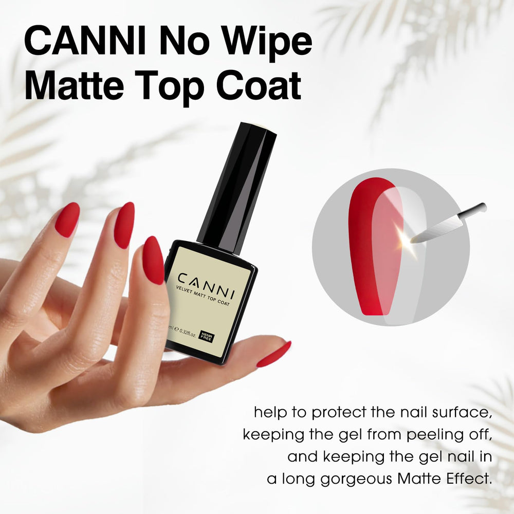 CANNI Matte Top Gel aplicación con brocha para uñas lisas y uniformes