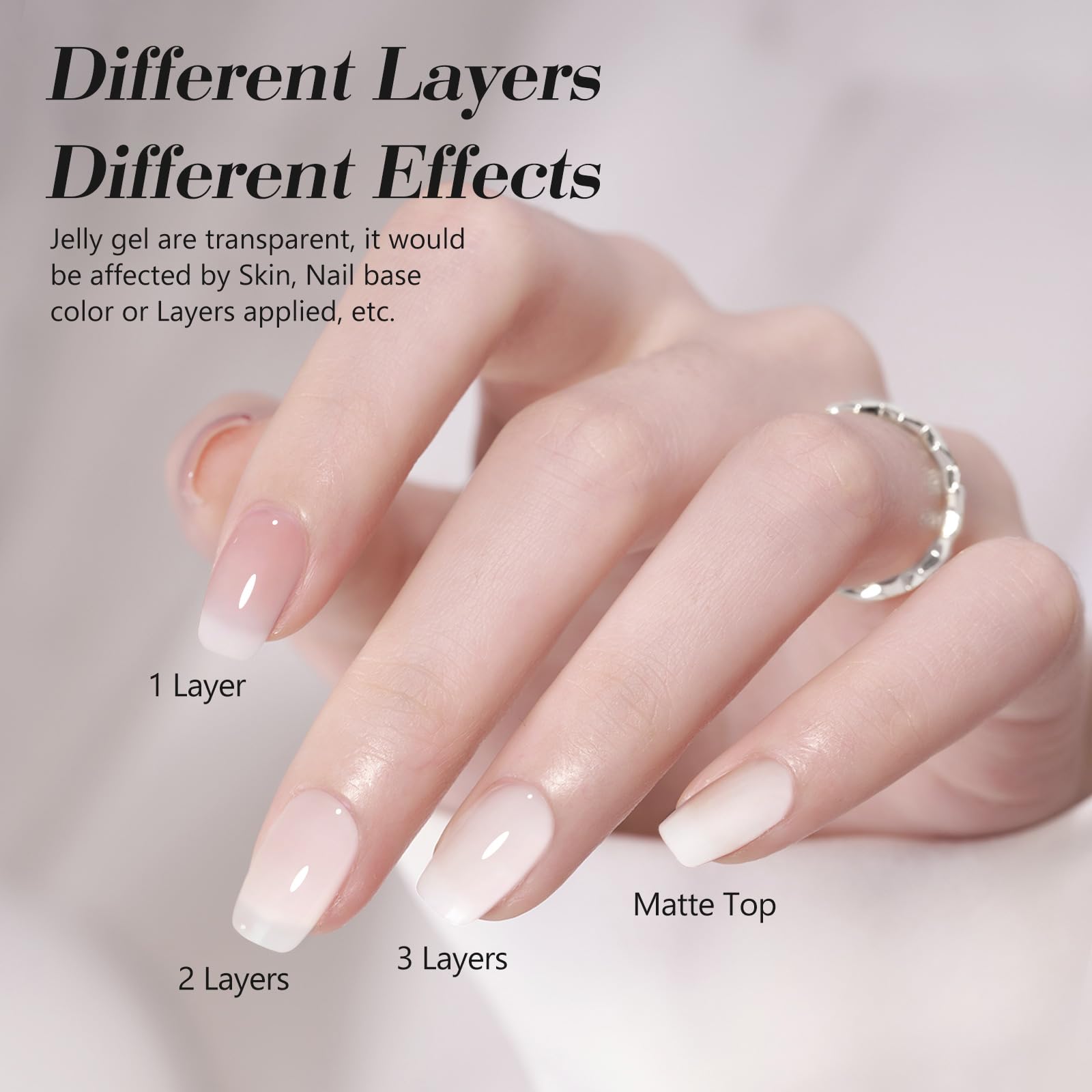 CANNI Milky White Jelly Gel Polish, fórmula libre de HEMA, menos olores.