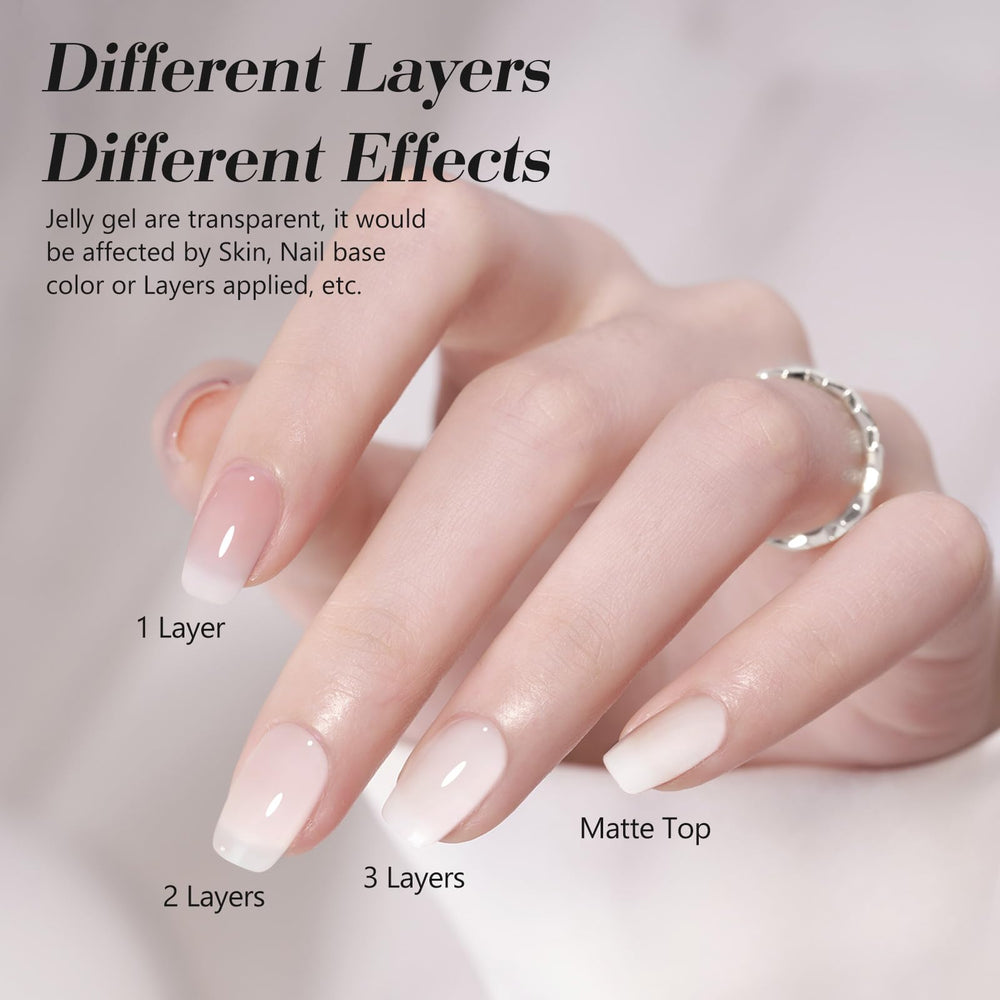 CANNI Milky White Jelly Gel Polish, fórmula libre de HEMA, menos olores.