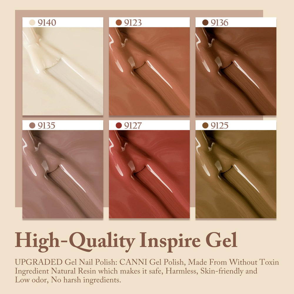 CANNI paleta de seis colores nude para uñas versátiles