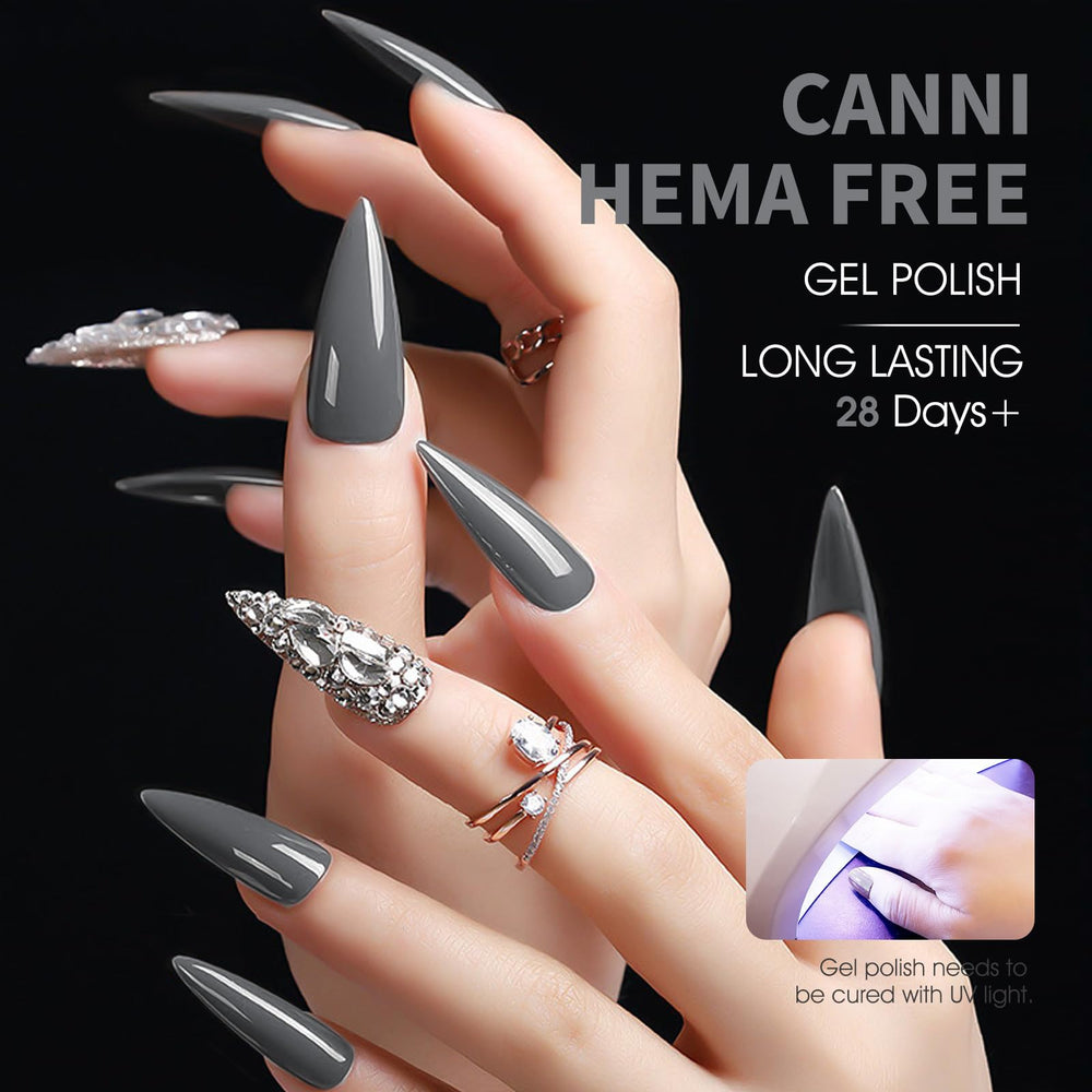 CANNI gel gris con pigmentación alta para cobertura homogénea.