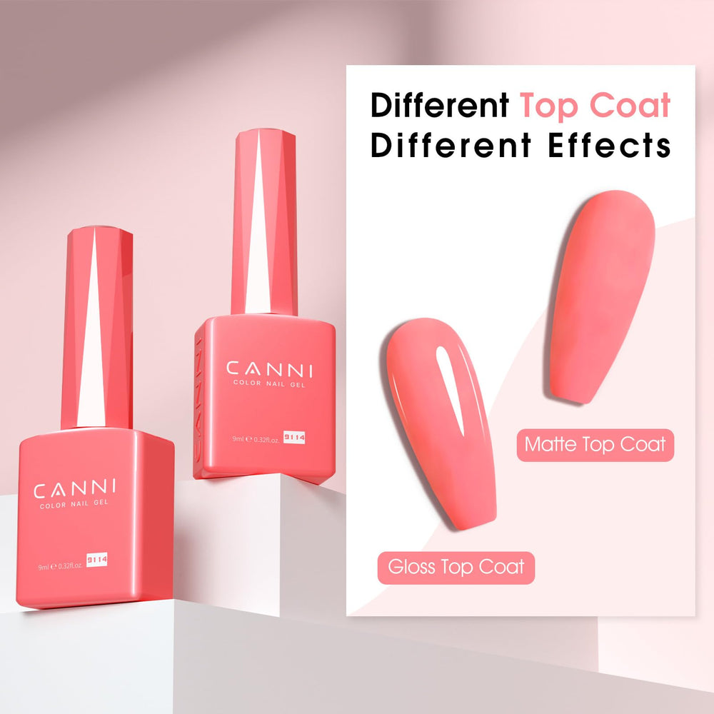 CANNI Pink Gel Nail Polish para manicura en casa, acabado profesional