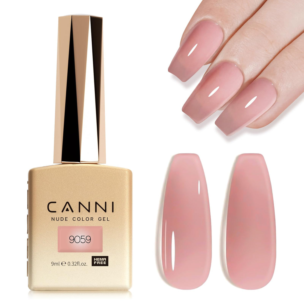 CANNI Pink Jelly Gel Polish en bote de 9 ml para uñas en casa sin complicaciones.