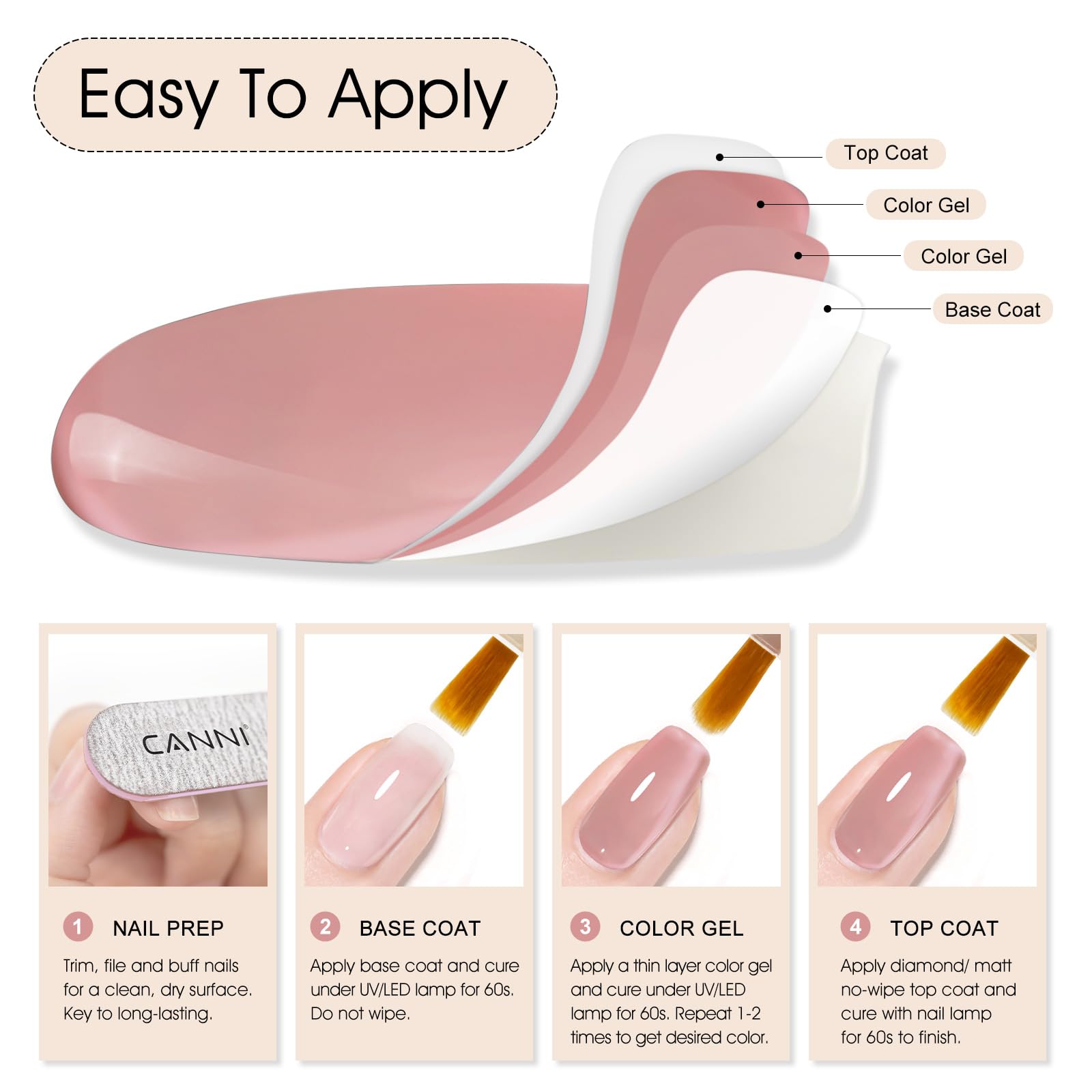 CANNI Pink Jelly Gel Polish regalo ideal para amantes de uñas.