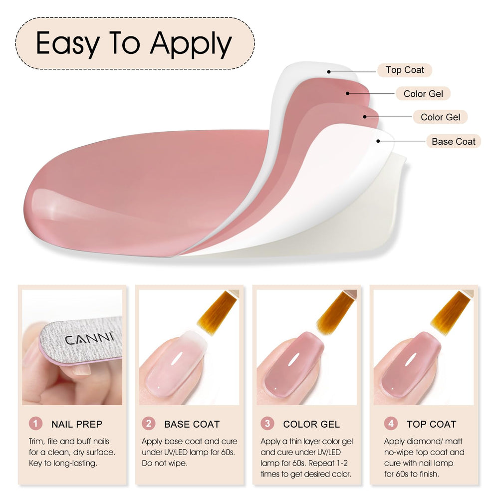 CANNI Pink Jelly Gel Polish regalo ideal para amantes de uñas.