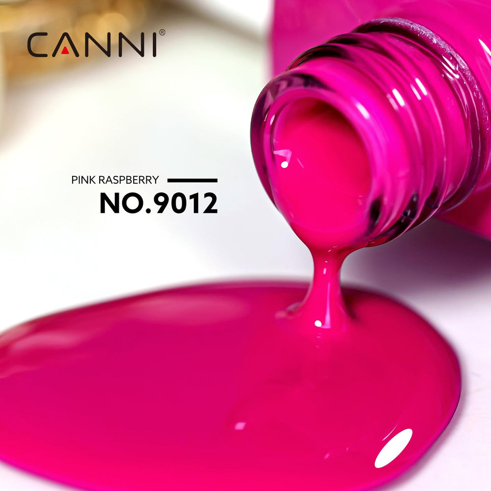 CANNI rosa neón gel uñas: aplicación manual suave para acabado liso.