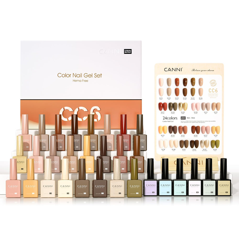 Kit CANNI con 30 esmaltes gel de 9 ml para manicura casera.