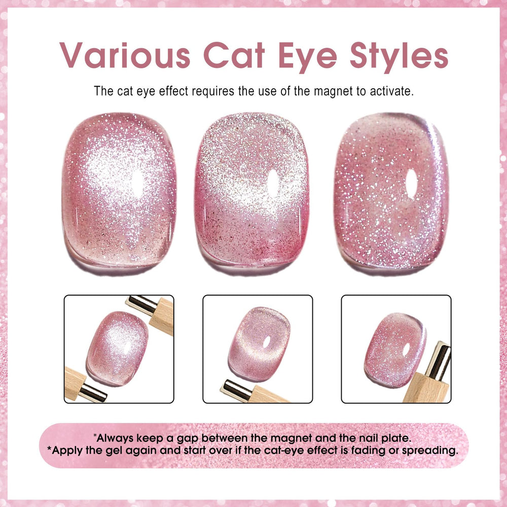 CANNI vernis gel Cat Eye orangé scintillant, énergie estivale et plaisir