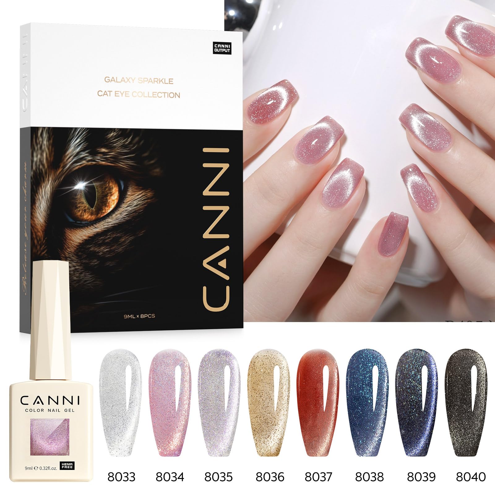 CANNI vernis gel œil de chat application rapide, idéal pour DIY.