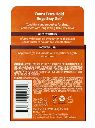Cantu Edge Stay Gel, detalle de aplicación suave para mechones.