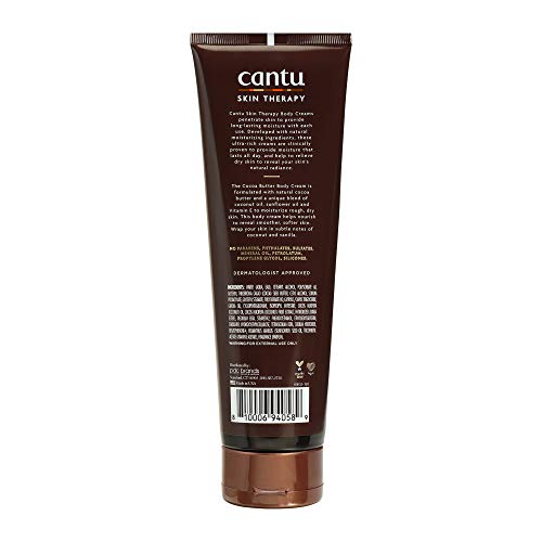 Cantu crema de cacao para piel seca, toque suave y nutriente.