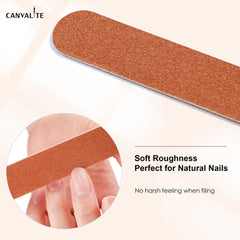 CANVALITE lima emery dos caras, lijado suave para uñas naturales.