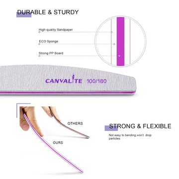 CANVALITE lima para remover gel y dar forma a uñas extendidas.