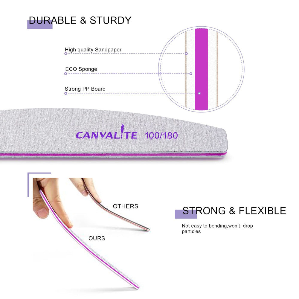 CANVALITE lima para remover gel y dar forma a uñas extendidas.