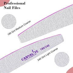 Lima CANVALITE profesional, 10 uds, para uso en uñas naturales y artificiales.